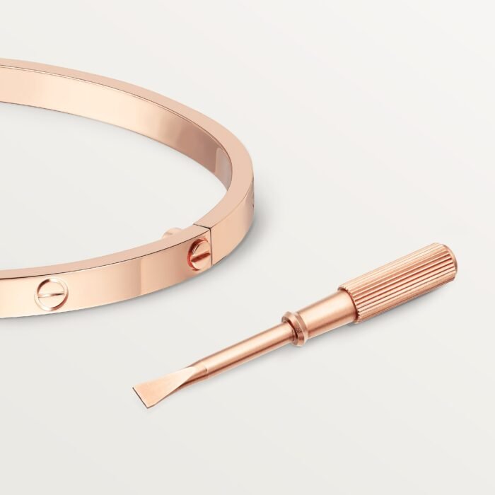 ELSIE LOVE Classic Bracelet Small Model | V Gold 18K Gold Plated Screw Design - Image 11