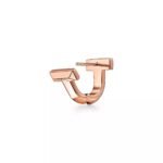 ELSIE LOVE T1 Hoop Earrings with Zirconia | V Gold 18K Gold Plated Geometric Earrings - Image 14