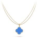 ELSIE LOVE Clover Pendant Necklace, Women’s Long Chain 925 Sterling Silver, 18K Gold Plated - Image 16