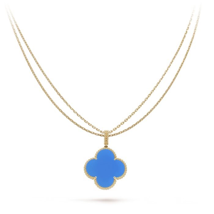 ELSIE LOVE Clover Pendant Necklace, Women’s Long Chain 925 Sterling Silver, 18K Gold Plated - Image 16
