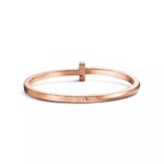 ELSIE LOVE T1 Narrow Hinged Bangle for Women, 18K Gold Plated V Gold Medium Bracelet - Image 14