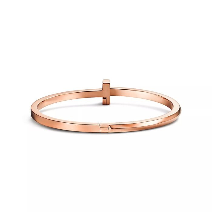 ELSIE LOVE T1 Narrow Hinged Bangle for Women, 18K Gold Plated V Gold Medium Bracelet - Image 14