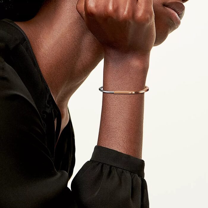 ELSIE LOVE Lock Bracelet Narrow | 18K Gold Plated V Gold PVD 5x Layered Medium - Image 15