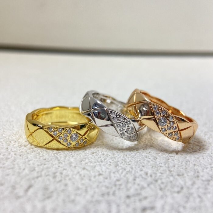 ELSIE LOVE Coco Crush Ring · 925 Sterling Silver 18K Gold Plated · Quilted Engraving with Zirconia · Elegant Women’s Fashion Ring - Image 15