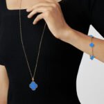 ELSIE LOVE Clover Pendant Necklace, Women’s Long Chain 925 Sterling Silver, 18K Gold Plated - Image 17