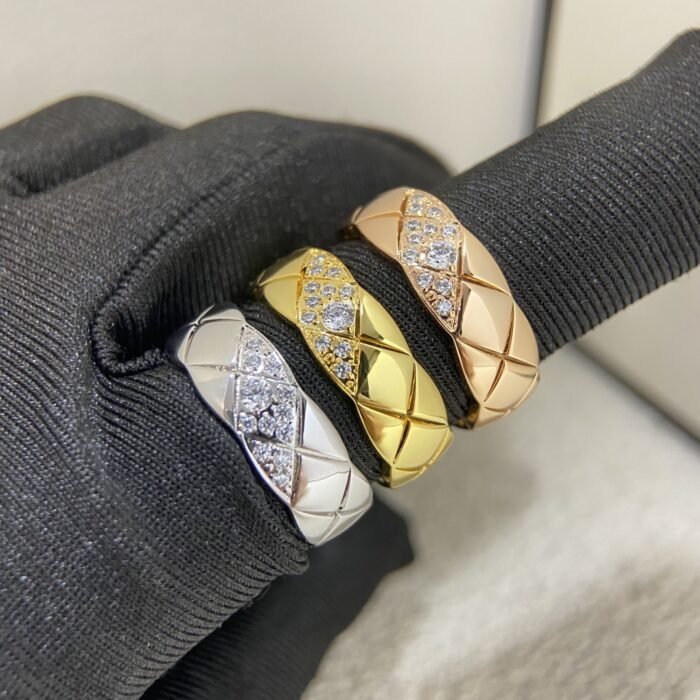 ELSIE LOVE Coco Crush Ring · 925 Sterling Silver 18K Gold Plated · Quilted Engraving with Zirconia · Elegant Women’s Fashion Ring - Image 16