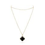ELSIE LOVE Clover Pendant Necklace, Women’s Long Chain 925 Sterling Silver, 18K Gold Plated - Image 18