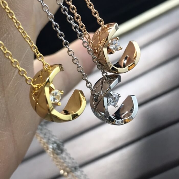 ELSIE LOVE Coco Crush Necklace Women 18K Gold Plated V Gold Zirconia C Letter Pendant PVD 5x Layered - Image 17