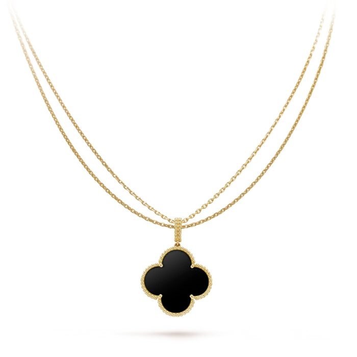 ELSIE LOVE Clover Pendant Necklace, Women’s Long Chain 925 Sterling Silver, 18K Gold Plated - Image 19