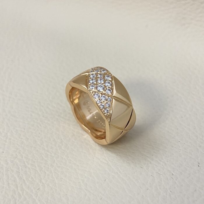 ELSIE LOVE Coco Crush Ring · 925 Sterling Silver 18K Gold Plated · Quilted Design with Full Zirconia Inlay · Luxury Women’s Ring - Image 18