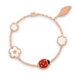 ELSIE LOVE Ladybug & Floral Bracelet | 925 Silver with 18K Rose Gold Plating