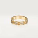 ELSIE LOVE Screw Ring Women 18K Gold Plated V Gold PVD 5x Layered Zirconia 4mm Band