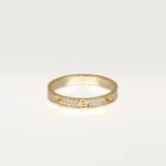 ELSIE LOVE Screw Slim Ring Women 18K Gold Plated V Gold PVD 5x Layered Zirconia 2.6mm Band