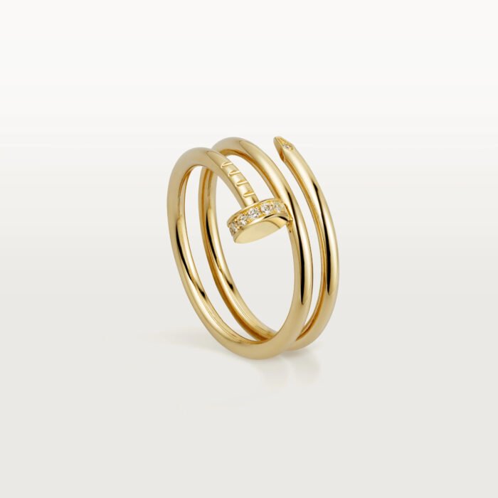 ELSIE LOVE Double Ring Nail Ring, Women’s 18K Gold Plated Cubic Zircon Open Ring - Image 1