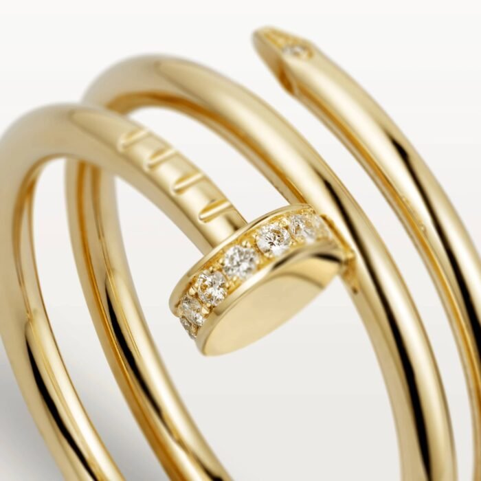 ELSIE LOVE Double Ring Nail Ring, Women’s 18K Gold Plated Cubic Zircon Open Ring - Image 2