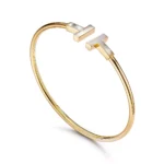 T Bangle with Mother of Pearl (Gold) - Image 2