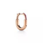 ELSIE LOVE Lock Earrings with Pink Zirconia | V Gold 18K Rose Gold Plated - Image 2