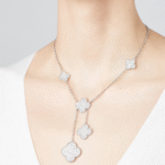 ELSIE LOVE Clover Leaf Y Necklace · 18K Gold Plated 925 Silver · Mother-of-Pearl / Onyx / Carnelian / Tiger Eye · Lucky Pendant Necklace - Image 9