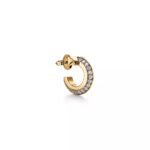 ELSIE LOVE T1 Hoop Earrings Extra Small with Zirconia | V Gold 18K Gold Plated Minimalist Hoops - Image 12