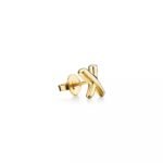 ELSIE LOVE X Earrings Small | V Gold 18K Gold Plated Minimalist Studs - Image 2