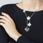 ELSIE LOVE Clover Leaf Y Necklace · 18K Gold Plated 925 Silver · Mother-of-Pearl / Onyx / Carnelian / Tiger Eye · Lucky Pendant Necklace - Image 15
