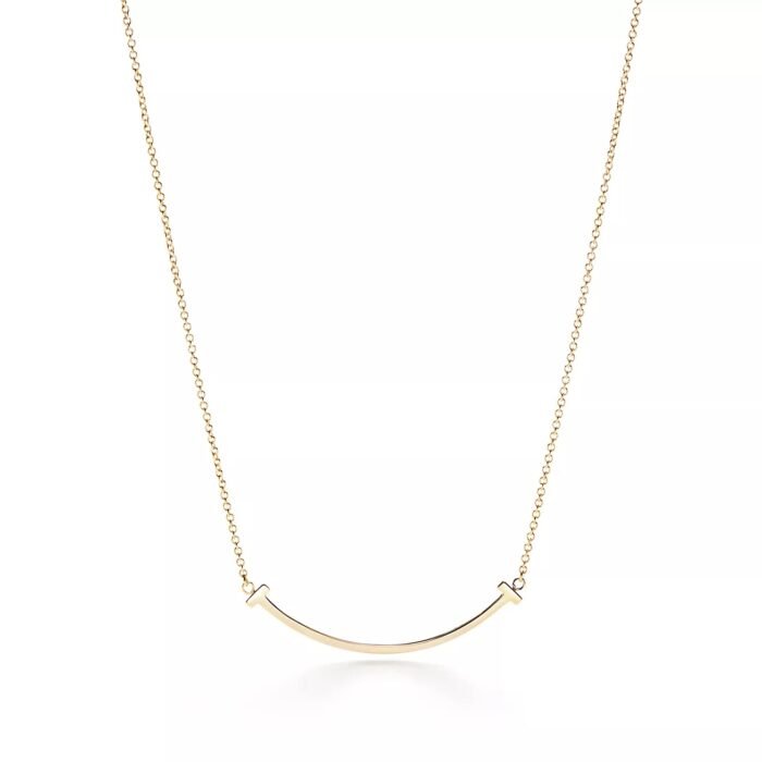 ELSIE LOVE Smile Pendant Small | V Gold 18K Gold Plated Minimalist Necklace - Image 2