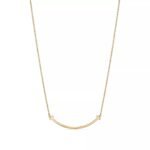 ELSIE LOVE Smile Pendant with Zirconia Small | V Gold 18K Gold Plated Minimalist Necklace - Image 2