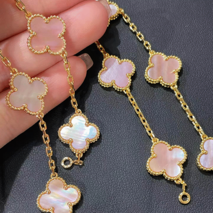 ELSIE LOVE Clover Leaf Bracelet ,925 Silver, 18k Gold Plated - Image 14