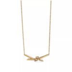 ELSIE LOVE Knot Pendant with Zirconia | V Gold 18K Gold Plated Adjustable Minimalist Necklace - Image 2