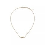 ELSIE LOVE Small Knot Pendant with Zirconia | V Gold 18K Gold Plated Adjustable Minimalist Necklace - Image 2