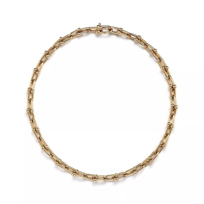 ELSIE LOVE Classic Link Necklace | V Gold 18K Gold Plated Minimalist Chain 18” - Image 2