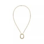 ELSIE LOVE Medium Lock Pendant Necklace | V Gold 18K Gold Plated with Zirconia, 18” - Image 2