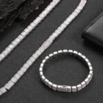 ELSIE LOVE Baguette Cuban Bracelet | 14K White Gold Plated 8mm Iced Out Cubic Zirconia - Image 2