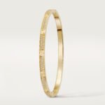 ELSIE LOVE Cubic Zircon Paved Screw Bangle | V Gold 18K Gold Plated with PVD Technology - Image 2
