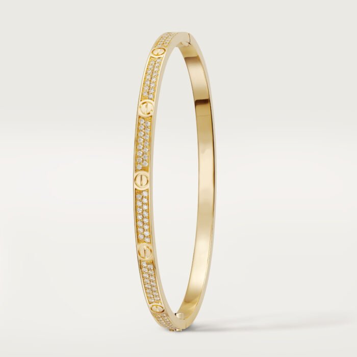 ELSIE LOVE Cubic Zircon Paved Screw Bangle | V Gold 18K Gold Plated with PVD Technology - Image 2