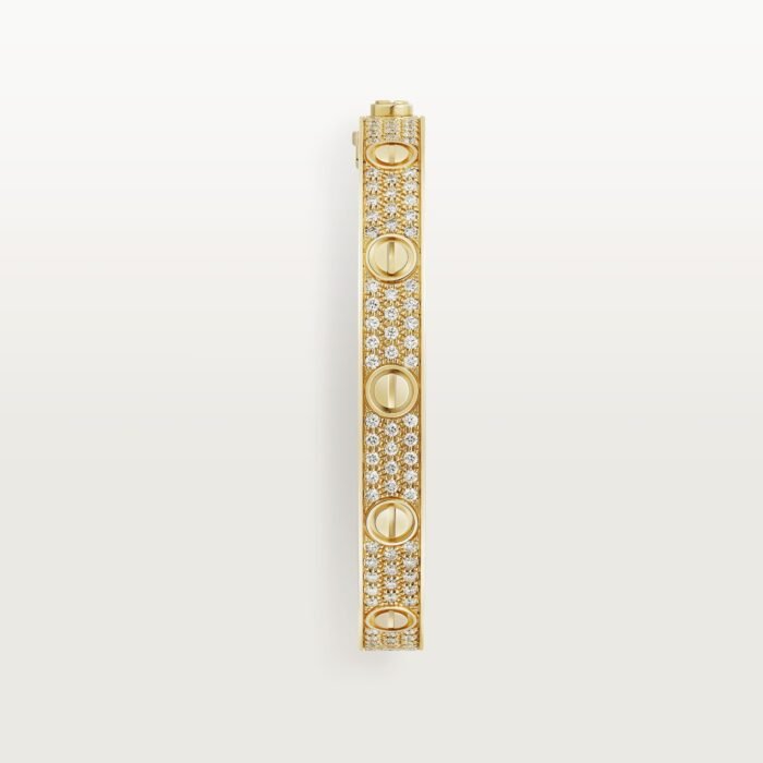 ELSIE LOVE Wide Pavé Bangle Bracelet Women’s Luxury 18K Gold Plated Zirconia Cuff - Image 2