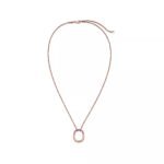 ELSIE LOVE Lock Pendant Necklace – 18K Rose Gold Plated, Small Motif, Adjustable 16-18" Chain, Elegant V Gold Jewelry - Image 2