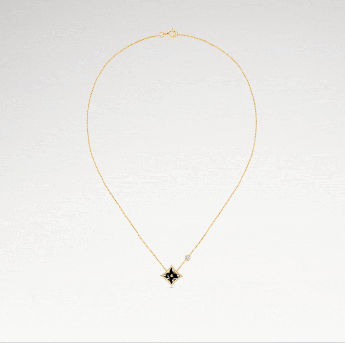 Color Blossom Onyx Star Necklace | 18K Gold and Zircon - Image 2