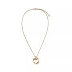 ELSIE LOVE T1 Circle Pendant Necklace – 18K Gold Plated, Small Motif, Adjustable 16-18" Chain, Minimalist V Gold Jewelry - Image 2