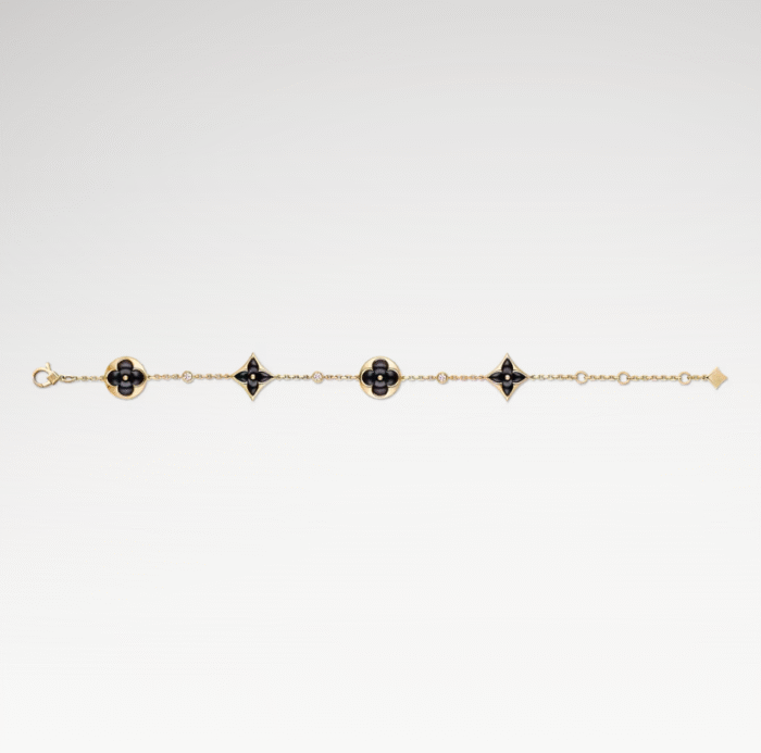 Color Blossom Onyx Floral Bracelet | 18K Gold Plated Multi-Motif - Image 2