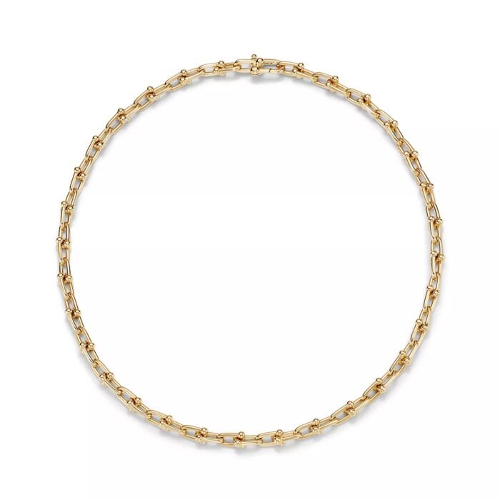 ELSIE LOVE Small Link Necklace 18K Gold Plated V Gold PVD 5x Layered 18" - Image 2