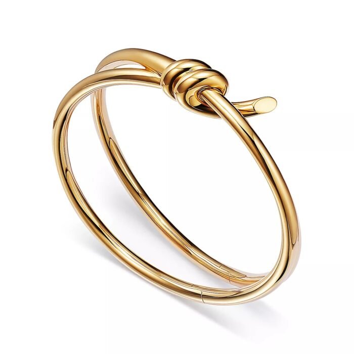 ELSIE LOVE Knot Bracelet 18K Gold Plated PVD 5x Layered Medium Size - Image 2