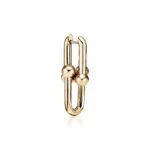 ELSIE LOVE Link Earrings | V Gold 18K Gold Plated Minimalist Hoop - Image 2