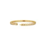 ELSIE LOVE Coco Crush Bracelet · 18K Gold Plated V Gold · Quilted Engraving with Zirconia Stones · Elegant Women’s Bangle - Image 2