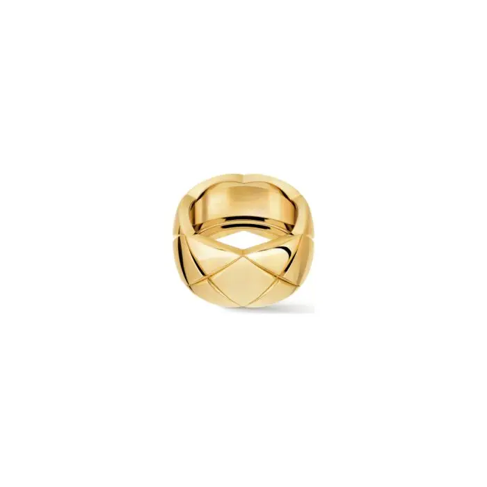 ELSIE LOVE Coco Crush Ring | 925 Sterling Silver 18K Gold Plated PVD 5x Layered Women’s Classic Quilted Ring - Image 2