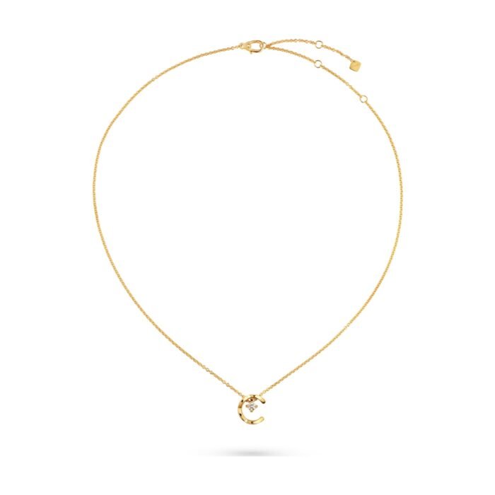 ELSIE LOVE Coco Crush Necklace Women 18K Gold Plated V Gold Zirconia C Letter Pendant PVD 5x Layered - Image 2