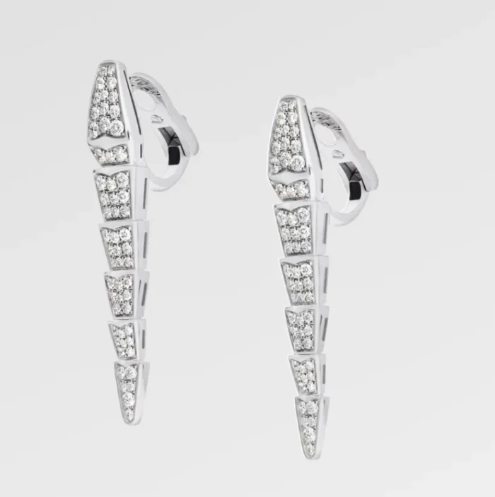 Serpenti Viper Earrings | 925 Silver, 18K White Gold Plated - Image 2