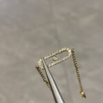 ELSIE LOVE Move Uno Bracelet Women 18K Gold Plated V Gold Zirconia PVD 5x Layered Chain 18.5cm - Image 2