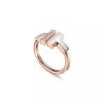ELSIE LOVE T Ring Women 925 Silver 18K Rose Gold Plated Zirconia PVD 5x Layered Open Band - Image 2