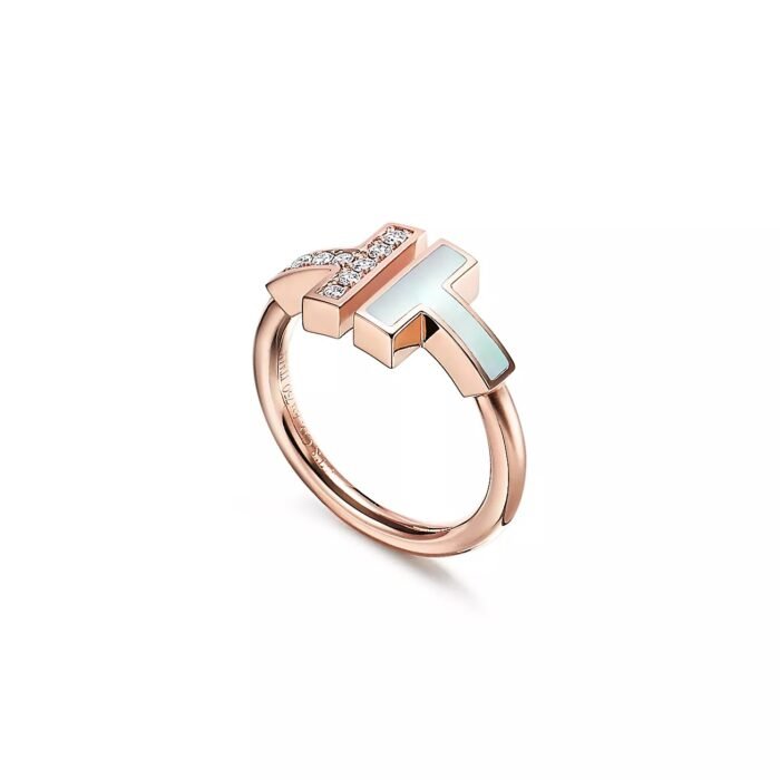 ELSIE LOVE T Ring Women 925 Silver 18K Rose Gold Plated Zirconia PVD 5x Layered Open Band - Image 2